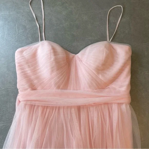 Wtoo Elegant Strapless Blush Pink Tulle Special Occasion Dress Evening Gown - Picture 12 of 14